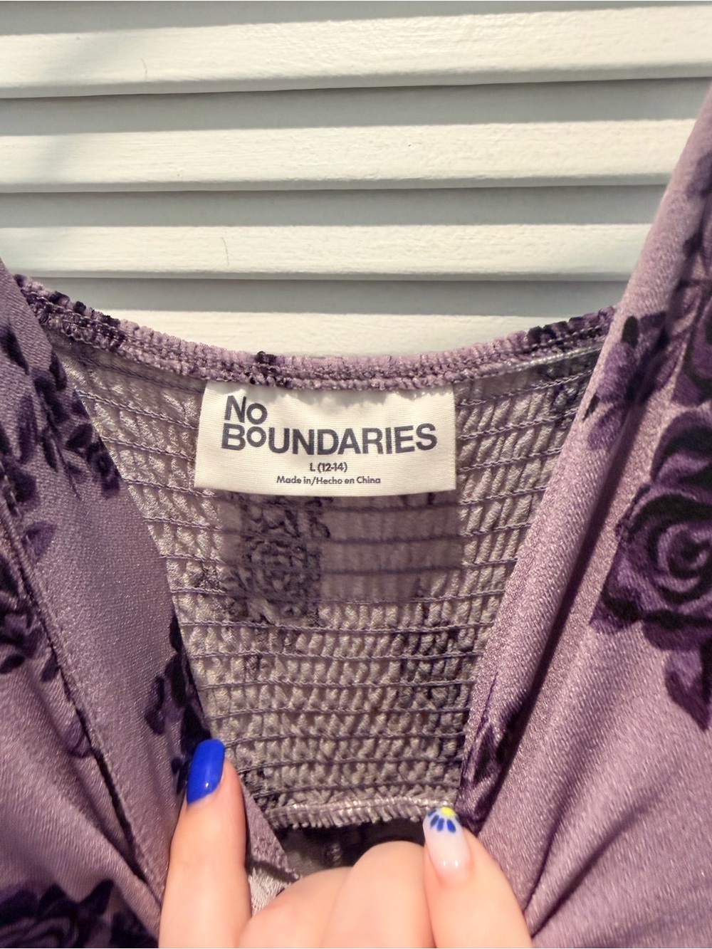 No Boundaries Lavender Maxi Dress with Black Floral Print - Picture 3 of 6